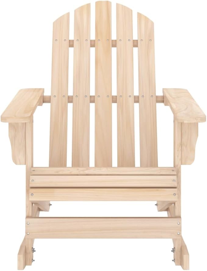vidaXL Adirondack Rocking Chair for Patio & Garden - Solid Fir Wood Construction - Ergonomic Design - Classic Brown Finish - Easy Assembly - Weather