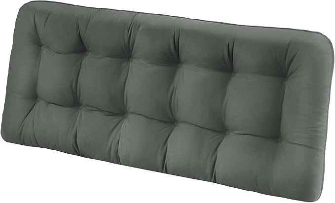 Tufted Bench Cushions for Outdoor Furniture, 59" x 18" Porch Swing Cushions Filled with Foam, Overstuffed Patio Cushions for Bench Loveseat with 2-3 Seats,Thick and Water Resistant, Grey