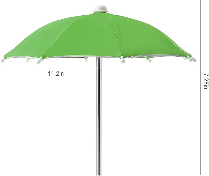 Squirrel Picnic Table Feeder Replacement Mini Umbrella for Outside (Green)