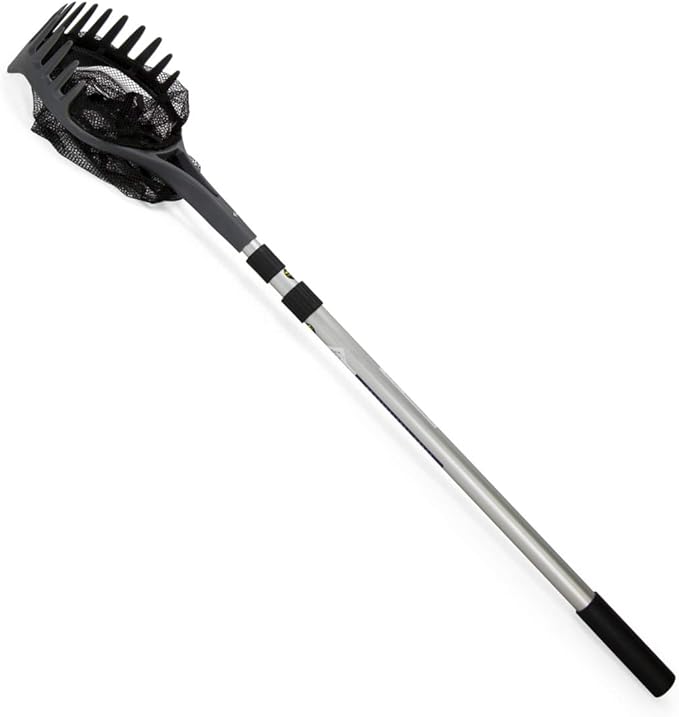 Aquascape Pond Shark PRO, 3-in-1 Professional Pond Net with Rake and Scraper, Heavy-Duty Design, Telescopic Handle Extends to 96 Inches, Ideal for Pond Cleaning and Maintenance
