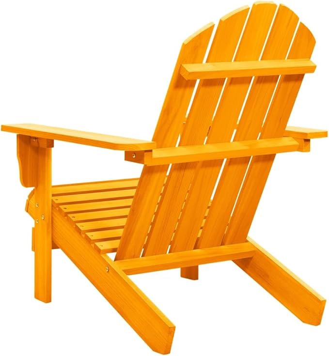 Patio Adirondack Chair Solid Fir Wood Orange, Patio Dining Chairs, Bar Stools, Outdoor Seating for Outdoor Relaxation and Entertaining in Your Backyard or Poolside