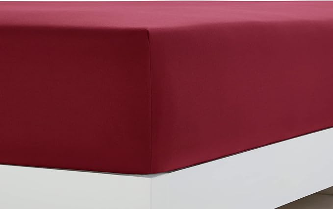 Clara Clark Bed Sheets, Premier 1800 Series 4 Piece Bed Sheet Set, Deep Pocket, Wrinkle, Fade, Stain Resistant, Luxury Soft Bedding Sheets & Pillowcases, Split King, Burgundy Red