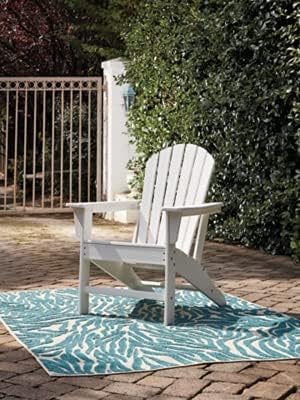 Signature Design by Ashley Sundown Treasure Outdoor Patio HDPE Weather Resistant Adirondack Chair, White