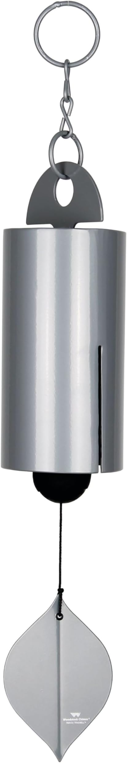 Woodstock Chimes Heroic Windbell Wind Chime for Outside 24" Medium Silver,Deep Tone Sound, Outdoor Decor for Patio, Porch, Garden HWMY
