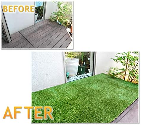 Artificial Grass Turf 5FTX18FT(90 Square FT),0.8" Pile Height Realistic Synthetic Grass, Drainage Holes Indoor Outdoor Faux Grass Astro Rug Carpet for Pet Dog Garden Backyard Balcony