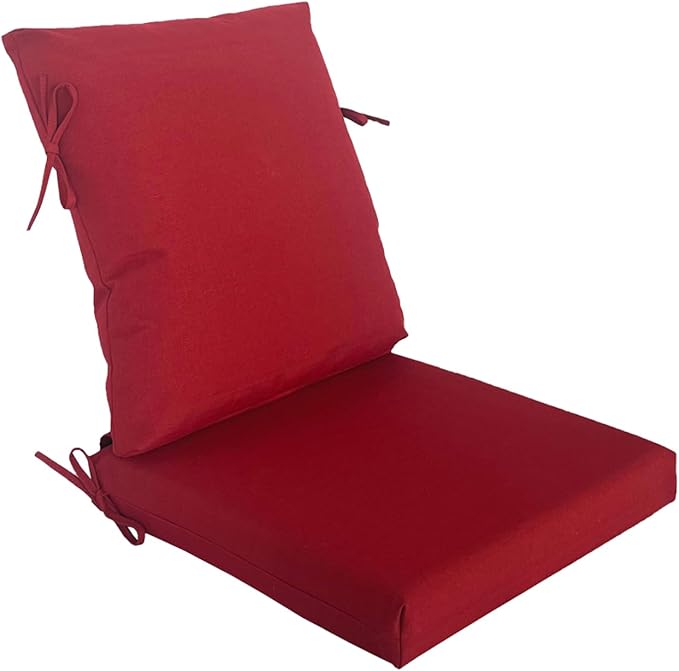 COZYVIDA Outdoor Dining Chair Cushion, Set of 1, 20" x 42",Water-Proof, UV-Resistant 1000+ Hrs, 30D Foam with Recycled Fiber Fill, YKK Zippers, Chili-TPU