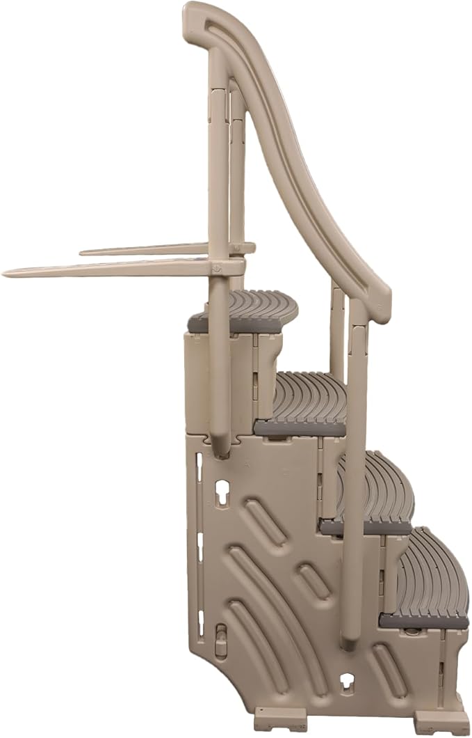Confer Plastics Curve CCX-AG Drop in Above Ground Pool Step with Grey Treads - Base Step