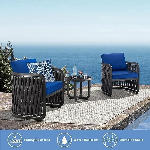 JMGBird Outdoor Chair Cushions Set of 4, Water Resistant Seat Cushions 19 x 19 Inch with Ties Outdoor Cushions for Patio Furniture