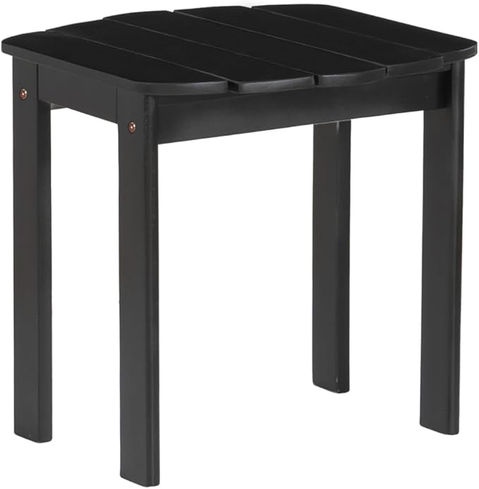 Linon Jayde Black Solid Wood Outdoor Adirondack Side Accent Table