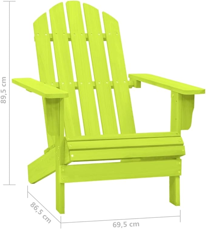 Patio Adirondack Chair Solid Fir Wood Green, Patio Dining Chairs, Bar Stools, Outdoor Seating for Outdoor Relaxation and Entertaining in Your Backyard or Poolside