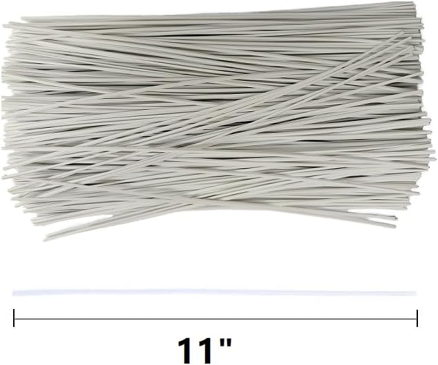 300 Pcs White,11",Plastic Twist Ties, Garden Plant Twist Tie Cable Tie, Plastic Cable Ties for Bread Candy Bags, Gift Bags (11 Inch)