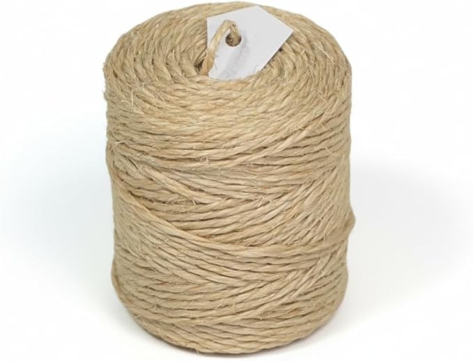 Premium Brazilian Sisal Twine, Natural Fiber 100% Sisal, Heavy-Duty, Ultra Durable, Ideal for DIY Projects, Home Decor, Gardening, Crafting, Gifting, Wrapping (262 ft / 80 m Coil)