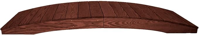 8 FT MAHOGANY Amish Made Pinewood Heavy Duty Garden Bridge for Walkway, Backyard Pond & Landscaping, Outdoor Wooden Footbridge for Koi Pond, Japanese Style Decorative Bridge, Made in USA