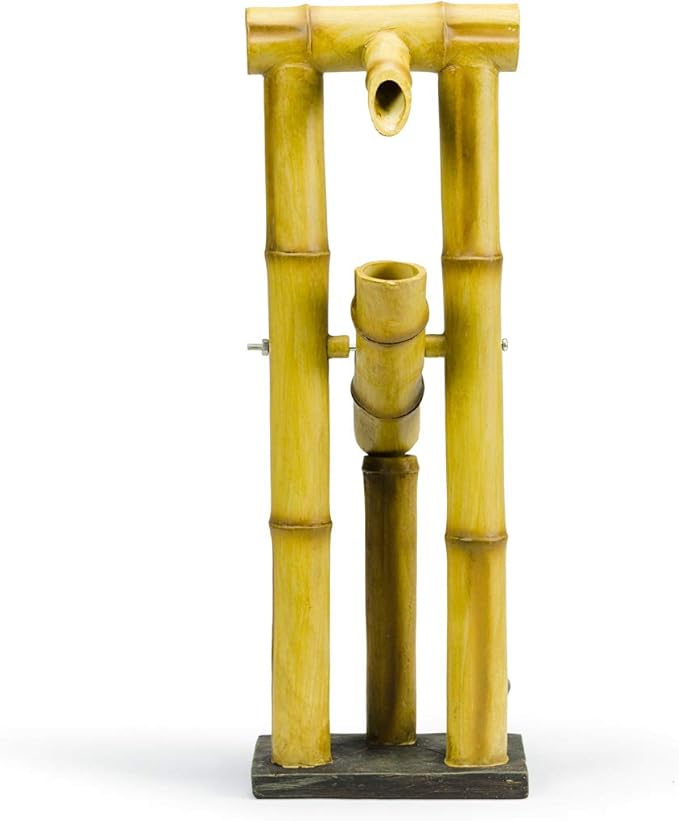 Aquascape 78306 Shishi-Odoshi Inspired, Poly-Resin Deer Scarer Bamboo Fountain, Yellow