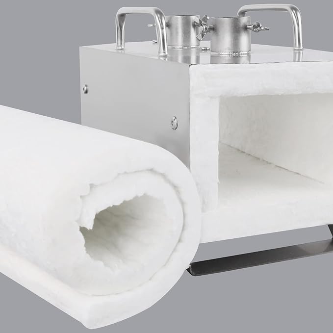 Ceramic Fiber Insulation, 24"x15.7"x1" Thick, 2600F Fireproof Insulation Blanket for Wood Stove Baffle, Fireplace, Pellet Stove, Chimney, Furnace, Boiler, Pizza Ovens and Forge