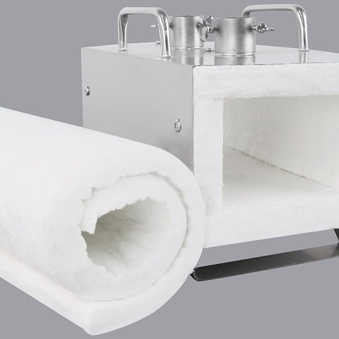 Ceramic Fiber Insulation, 2 Pieces 24"x15.7"x1"Thick, 2600F Fireproof Insulation Blanket for Wood Stove Baffle, Fireplace, Pellet Stove, Chimney, Furnace, Boiler, Pizza Ovens and Forge