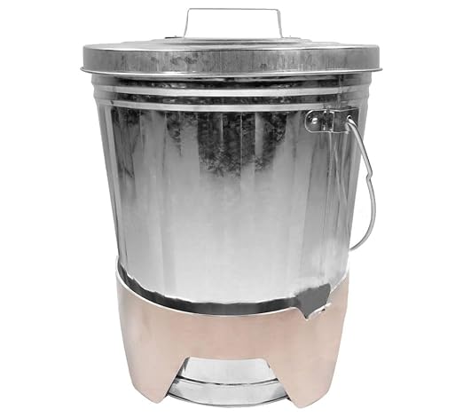 Mytee Products 6 Gallon Galvanized Trash Can with Horizontal Aluminum Mounting Bracket Kit for Trucks & Trailers, Steel Outdoor Garbage Can Holder, Fire & Heat Resistant