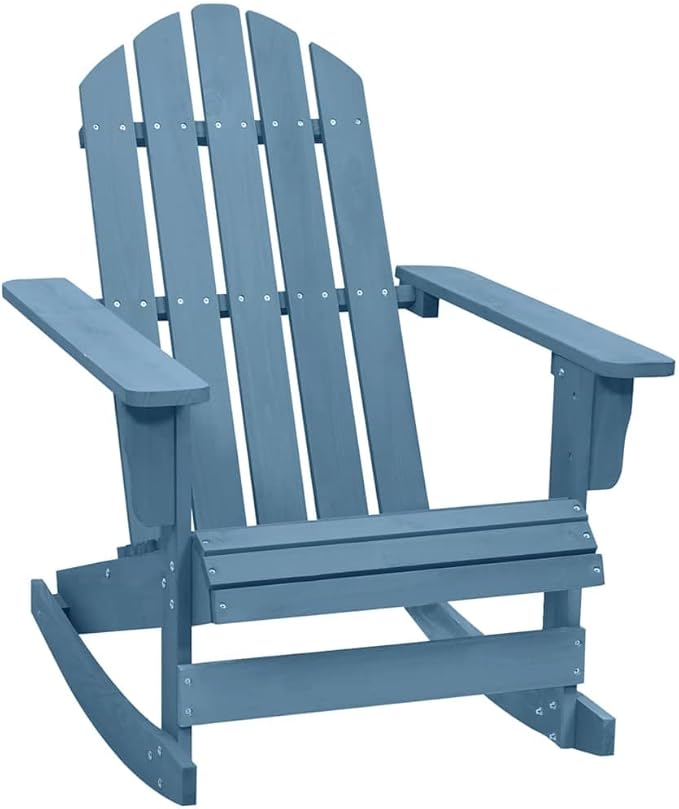 vidaXL Adirondack Rocking Chair Lounge Chair for Garden Solid Wood Fir Blue