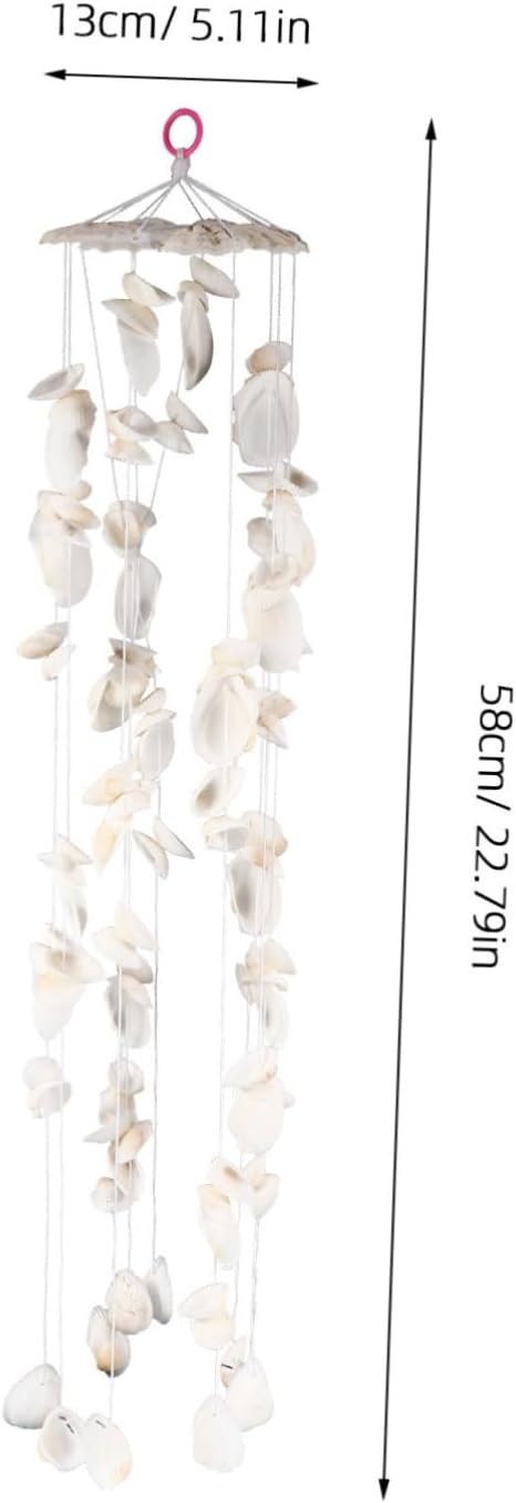 HANABASS Shell Wind Chime 20.86In Natural Hanging Ornament with Melodious Sound for Outdoor Patio Garden and Indoor Room Decor Relaxing Door Wind-Bell