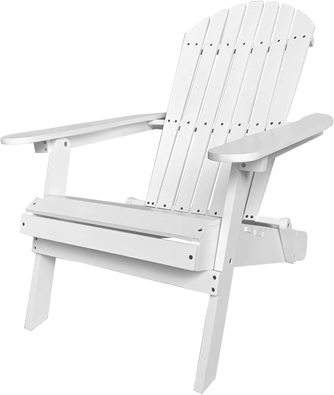 FDW Folding Adirondack Chair, All Weather Patio Chair Outdoor Fire Pit Chair for Patio Lawn Garden Backyard Deck Pool Beach