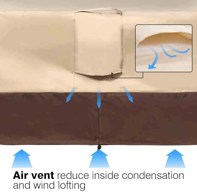 Vailge Patio Adirondack Chair Covers, Heavy Duty Patio Chair Cover, Waterproof Outdoor Lawn Patio Furniture Covers (Standard - 2 Pack, Beige & Brown)