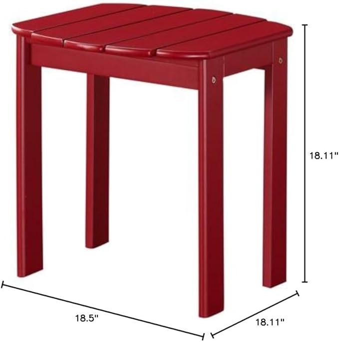 Linon Adirondack End, Red Table, 18.11 x 18.5 x 18.11