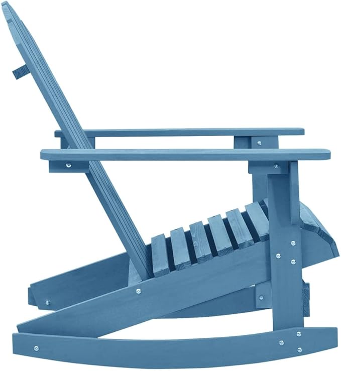 vidaXL Adirondack Rocking Chair Lounge Chair for Garden Solid Wood Fir Blue