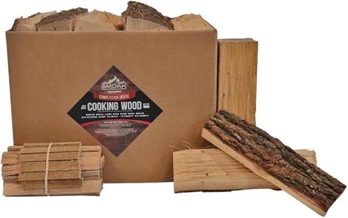 Smoak Firewood’s 12inch Length Premium Cooking Wood & Firewood Logs – Used for Grills, Smokers, Pizza ovens, stoves, firepits or fireplaces – USDA Certified Kiln Dried (12inch Wood Hickory 45-50lbs)