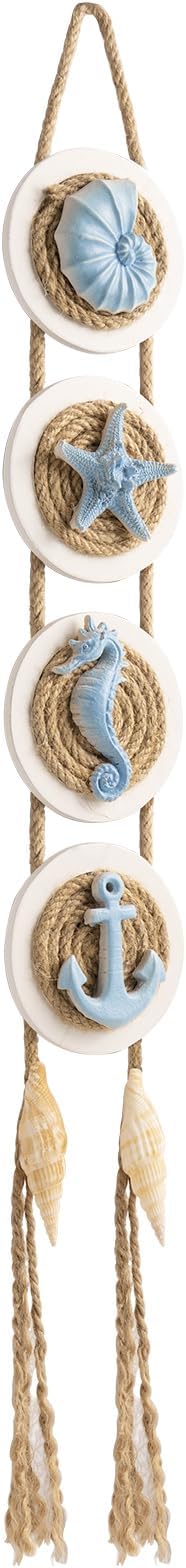 flangairy Coastal Wall Decor 3d Seashell Starfish Conch Wall Hanging Beach Nautical Ocean Theme Bathroom Home Decorations Sea Shell Art