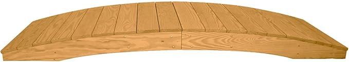 8 FT Oak Amish Made Pinewood Heavy Duty Garden Bridge for Walkway, Backyard Pond & Landscaping, Outdoor Wooden Footbridge for Koi Pond, Japanese Style Decorative Bridge, Made in USA