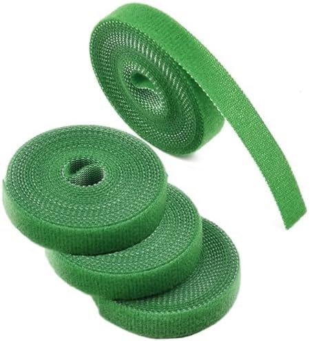 IFNOW Hook and Loop Cable Ties Reusable Fastening Tape Garden Tie Strap Plant Supports Gentle on Plants Plant Ties Garden Tape (Green, 0.8''/16FT, 4PCS)
