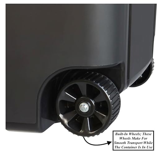 2 PCS 45 Gallon Heavy Duty Plastic Garbage Cans Trash Cans Rubbish Bin Attached Lid 2 Built in Rugged Wheels Easy Grip Handle Click Lock Lid Design Perfect for Both Indoor Or Outdoor Use