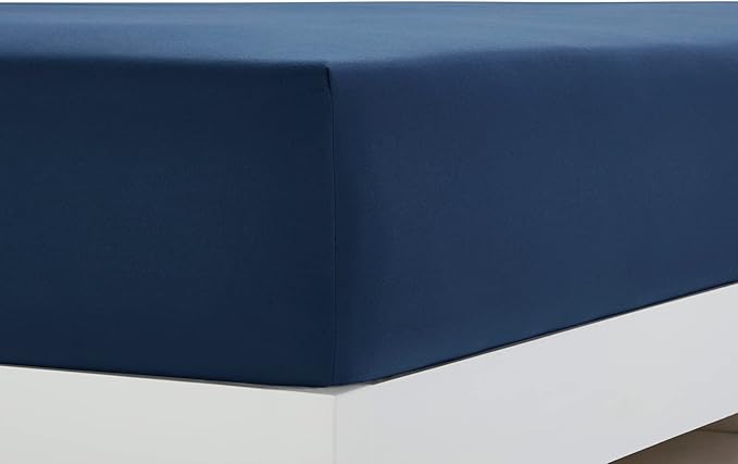 Clara Clark Bed Sheets, Premier 1800 Series 4 Piece Bed Sheet Set, Deep Pocket, Wrinkle, Fade, Stain Resistant, Luxury Soft Bedding Sheets & Pillowcases, Split King, Navy Blue