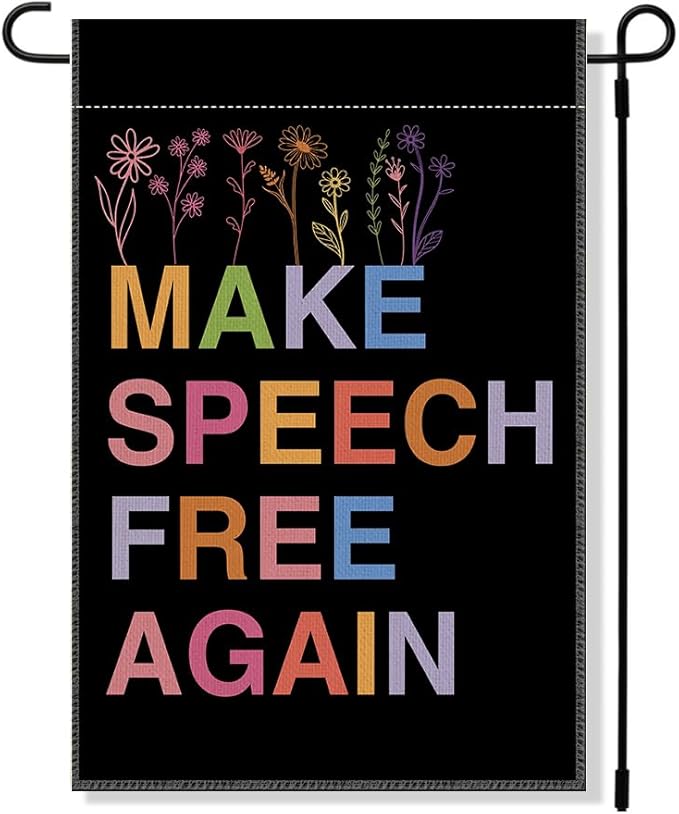 RZHV Make Speech Free Again Double-Sided Garden Flag for Outdoor House Yard Sign Garden Decor Parade, Free Speech Liberty Yard Sign, Political Outdoor Banner, Patriots Gifts