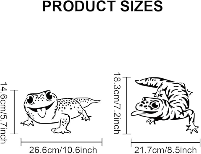 MAYJOYDIY 2pcs Gecko Stencil 11.7×8.3inch Large Lizard Reptile Stencils Reusable Lizards Stencil Drawing Templates with Paint Brush for Furniture Canvas Home Decor DIY Crafts