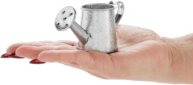 Juvale Mini Watering Can - 3 x 1.6 in, Silver, 12-Pack - Plant Waterer & Indoor Water Pot for Plants - Garden Watering Can & Home Decor Accessories
