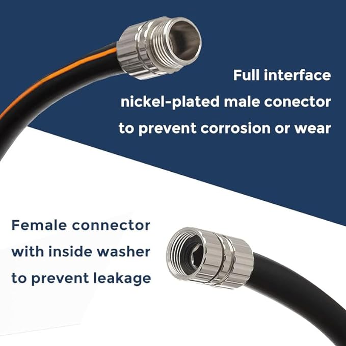 Giraffe Tools Garden Hose 30ft x 5/8", Custom Length, Heavy Duty, No Kink, Flexible, Rubber Garden Hose, Leakproof Water Hose, 30ft Male to Female Hose, 600 Burst PSI