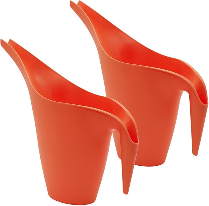 The HC Companies 1/2 Gallon Essential Watering Can for Indoor Outdoor Plants, Apricot (Pack of 2)