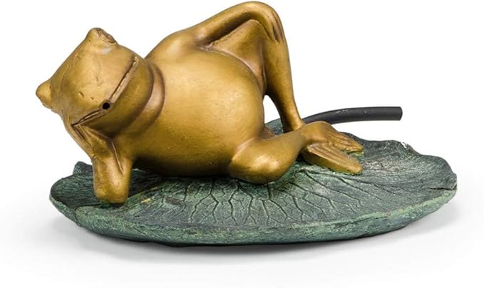 Aquascape Lazy Frog on Lily Pad Spitter Fountain for Ponds and Water Gardens | 78311