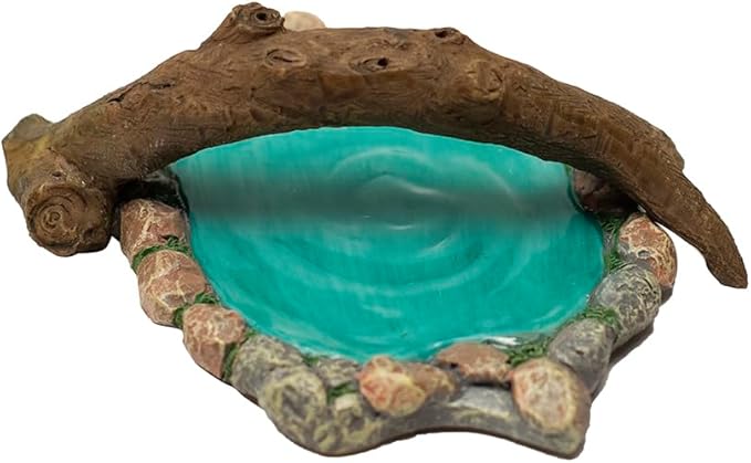 Treasure Gurus Miniature Stone Pond Log Branch Bridge Outdoor Fairy Garden Mini Dollhouse Landscape Decor