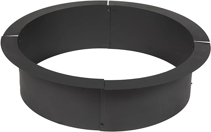Titan Great Outdoor 38in Dia Steel Fire Pit Liner, 1mm Thick DIY Above or In-Ground Outdoor Fire Pit, 4 Panel Steel Ring