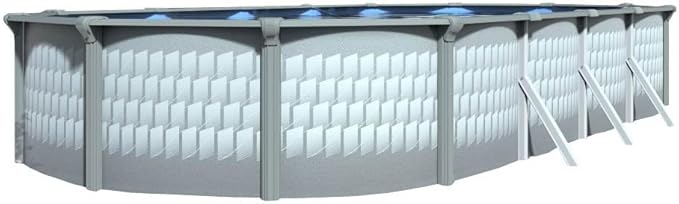 Lake Effect Pools 'Testudo' 12 ft x 24 ft Oval Above Ground Swimming Pool | 52 Inch Resin Protected Steel Sided Walls | Bundle Includes: 25 Gauge Overlap Liner & Widemouth Skimmer