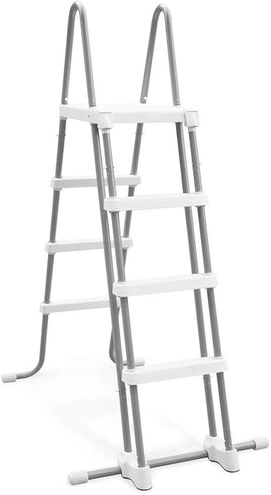 Intex 28077E Heavy Duty Deluxe Pool Ladder with Removable Steps for 52 Inch Depth Above Ground Pools