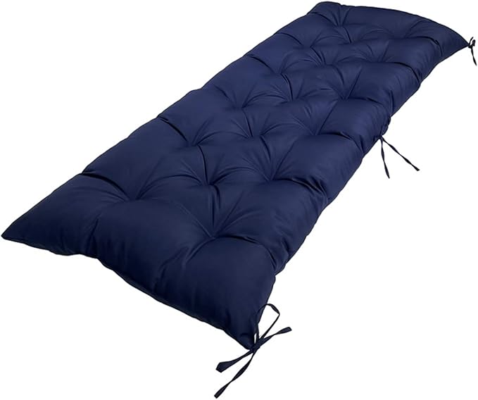 Outdoor Bench Cushion Indoor Anti-Slip Cotton Garden Furniture Long Bench Cushion, 59"x20" Patio Loveseat Setee Seat Pads for Lounger Patio Garden Furniture Navy Blue