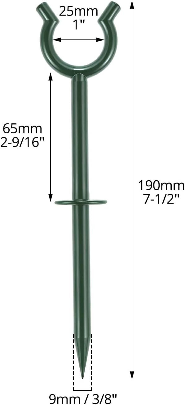 QWORK 3/4" Garden Hose Holder Brackets - 20 Pcs Plastic Outdoor Hose Guide Stakes Support Spike Tool