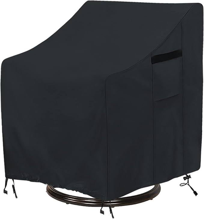 Adirondack Chair Covers, Outdoor Swivel Lounge Chair Cover 1 Pack, (30 L x 34 W x 38.5 H inches) Waterproof Heavy Duty Outdoor Chair Covers,Black