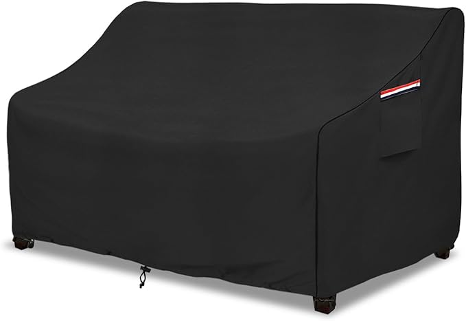 okcool Heavy Duty Patio Sofa Cover, 100% Waterproof 3-Seater Outdoor Sofa Cover Fits up to 79W x 38D x 35H Inches, Lawn Patio Furniture Covers,Black