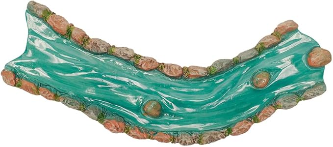 Treasure Gurus Curved Mini Stream Fairy Rock Garden Water Creek Section Dollhouse Decor 3D Accessory