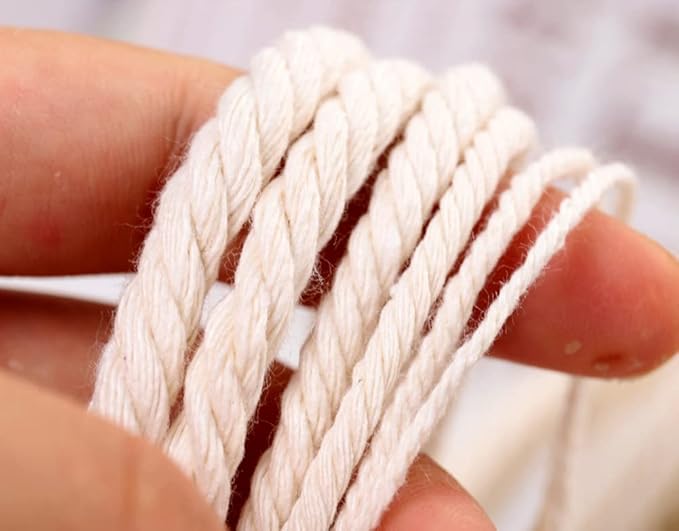 FLIPPED 100% Natural Macrame Cord,3mm x328 Yards Macrame Cords Colored Macrame Cotton Rope Craft Cord for DIY Crafts Knitting Plant Hangers Christmas Wedding Decor (Beige/Natural Color, 3mm328yards)