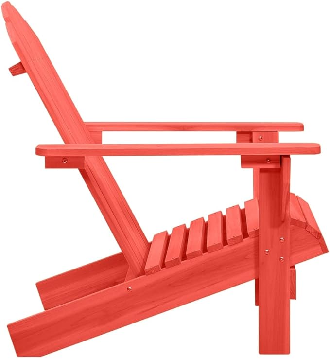 Patio Adirondack Chair Solid Fir Wood Red, Patio Dining Chairs, Bar Stools, Outdoor Seating for Outdoor Relaxation and Entertaining in Your Backyard or Poolside